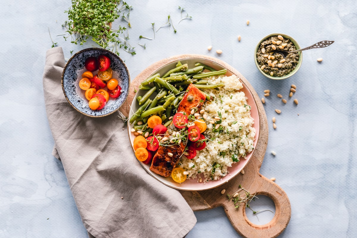 Protein-rich foods including eggs, fish, and legumes
